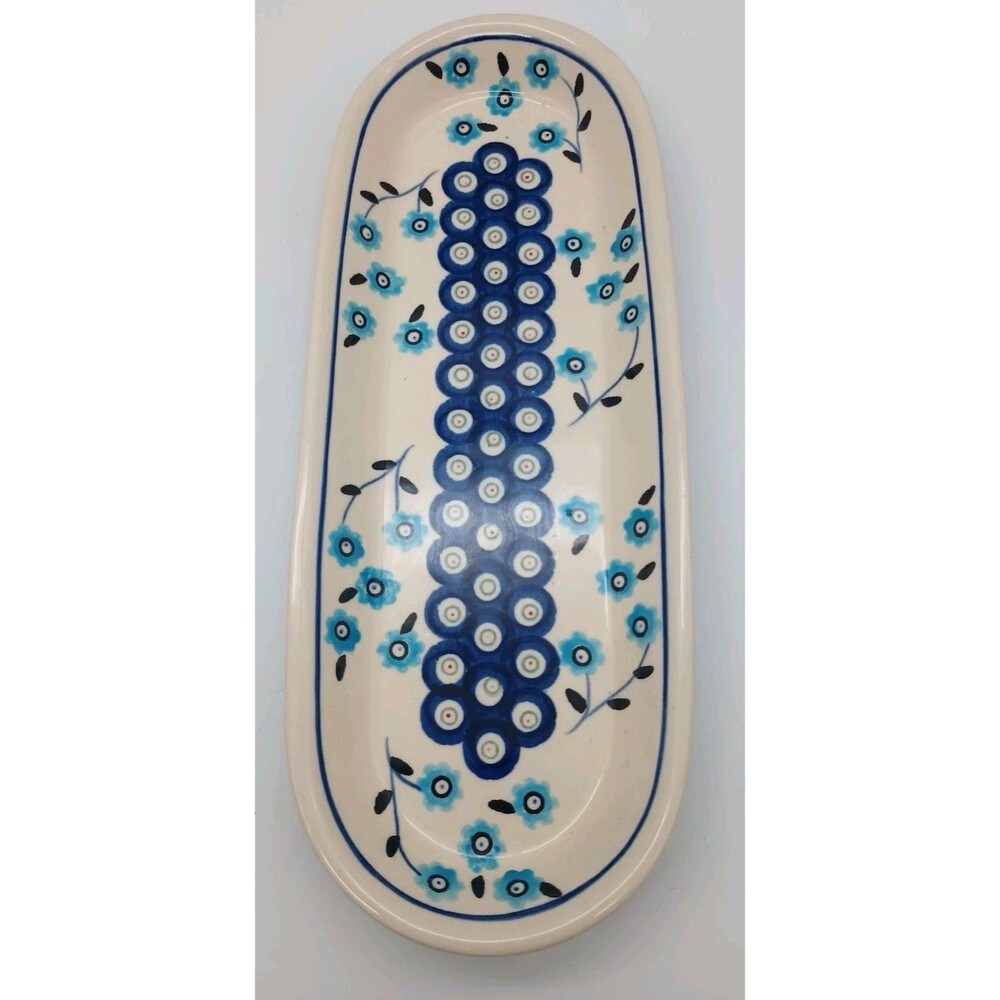 boleslawiec polish pottery relish Tray Cracker Cheese  Oval Serving Tray
